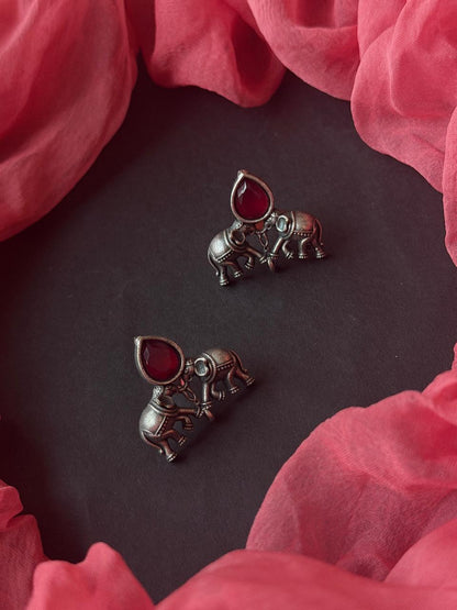 Monalisa Stone Oxidized Choker with Earring set