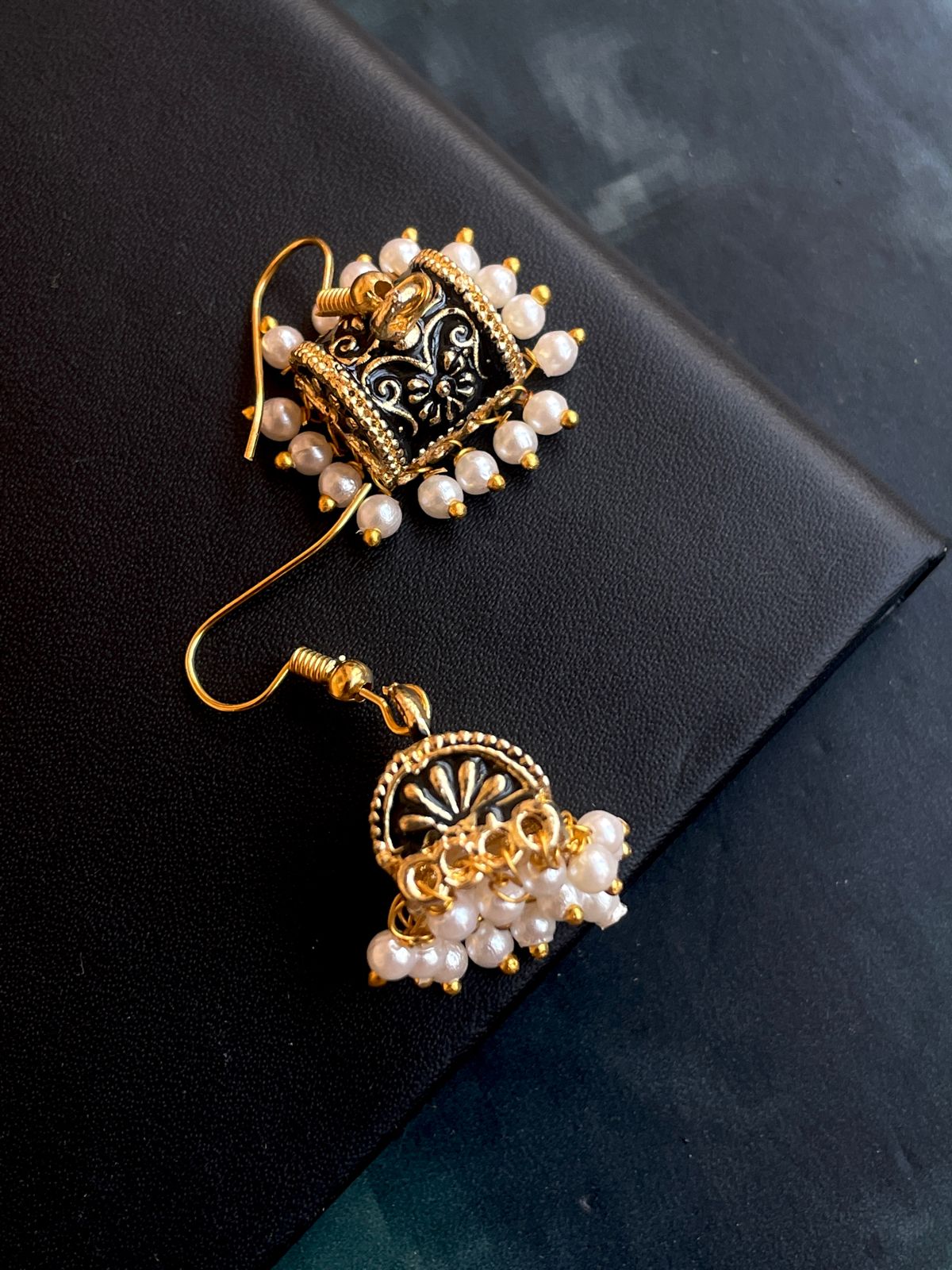 Meenakari Box and Jhumki set of 2 pairs