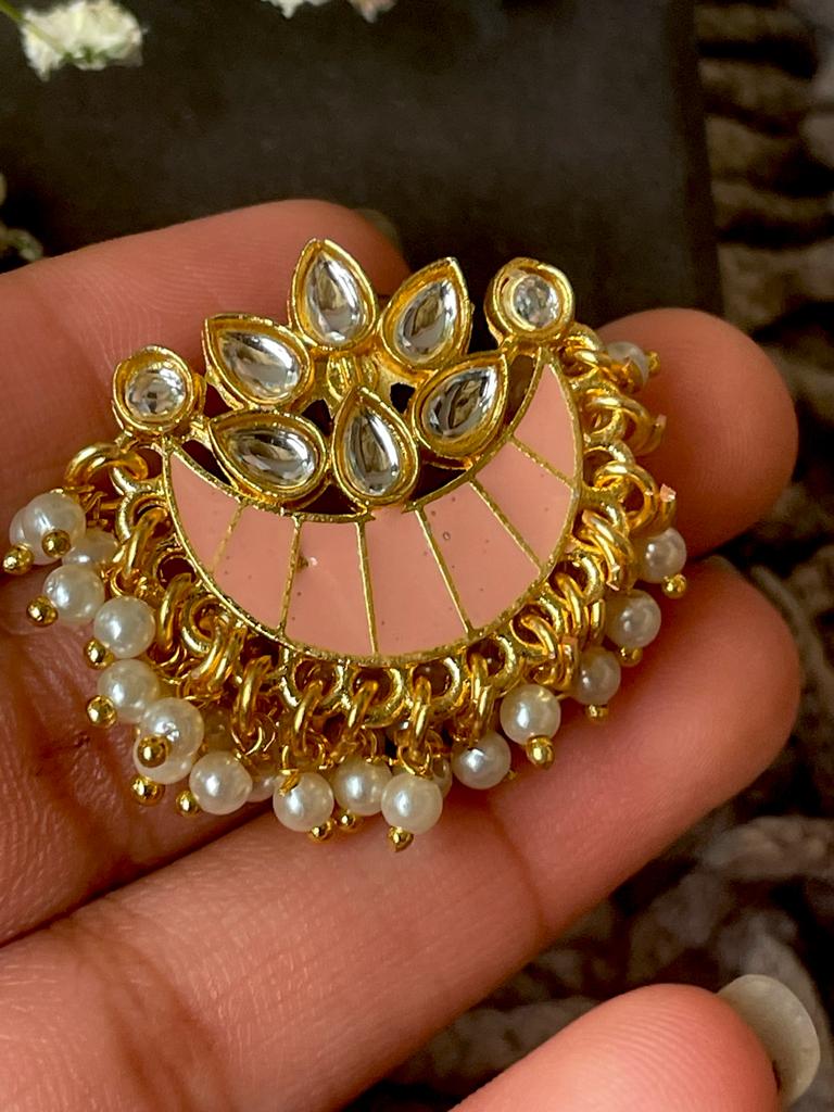 Meenakari Chandbali Stud Earring