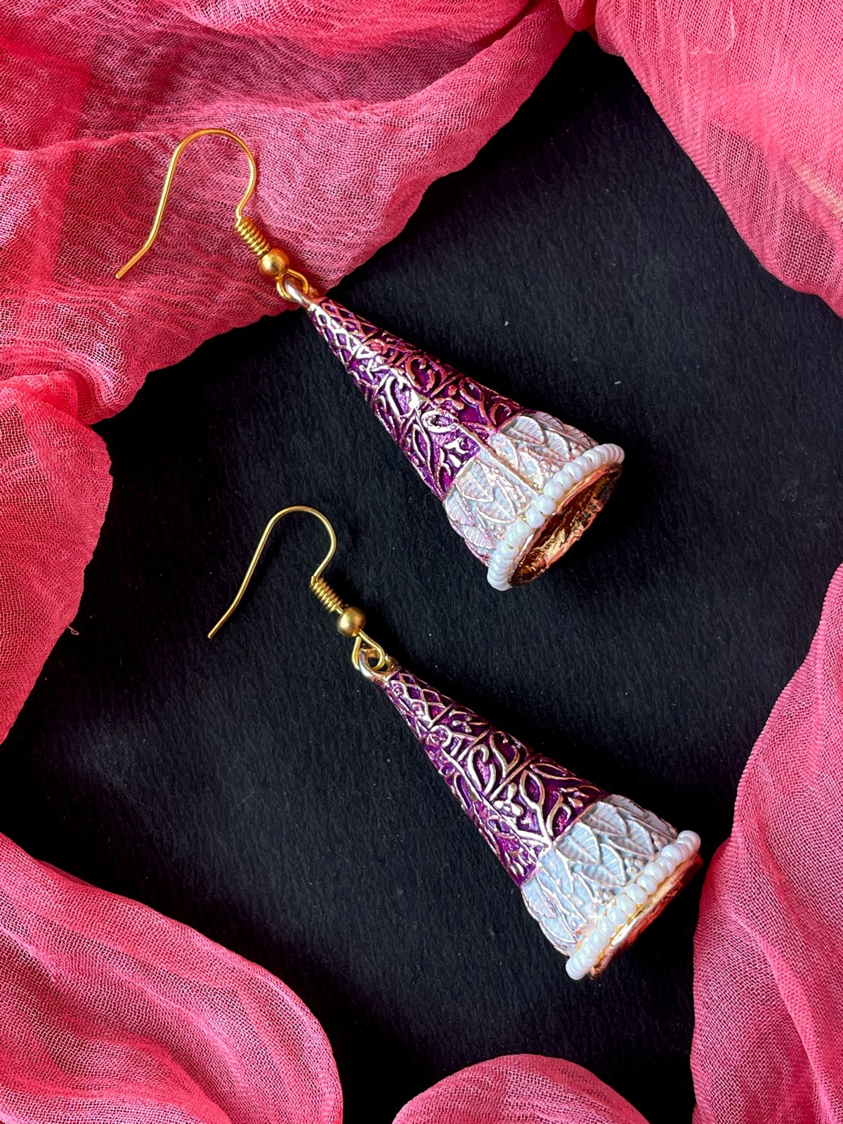 Meenakari Conical Traditional Partywear Earring