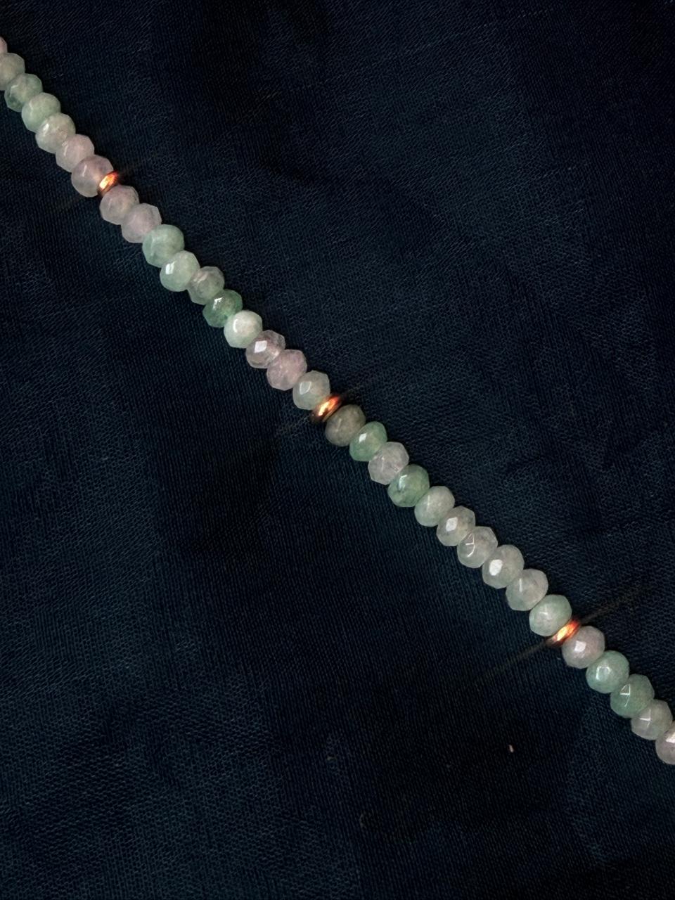 Stone Beads Golden Ring Single Layer Mala