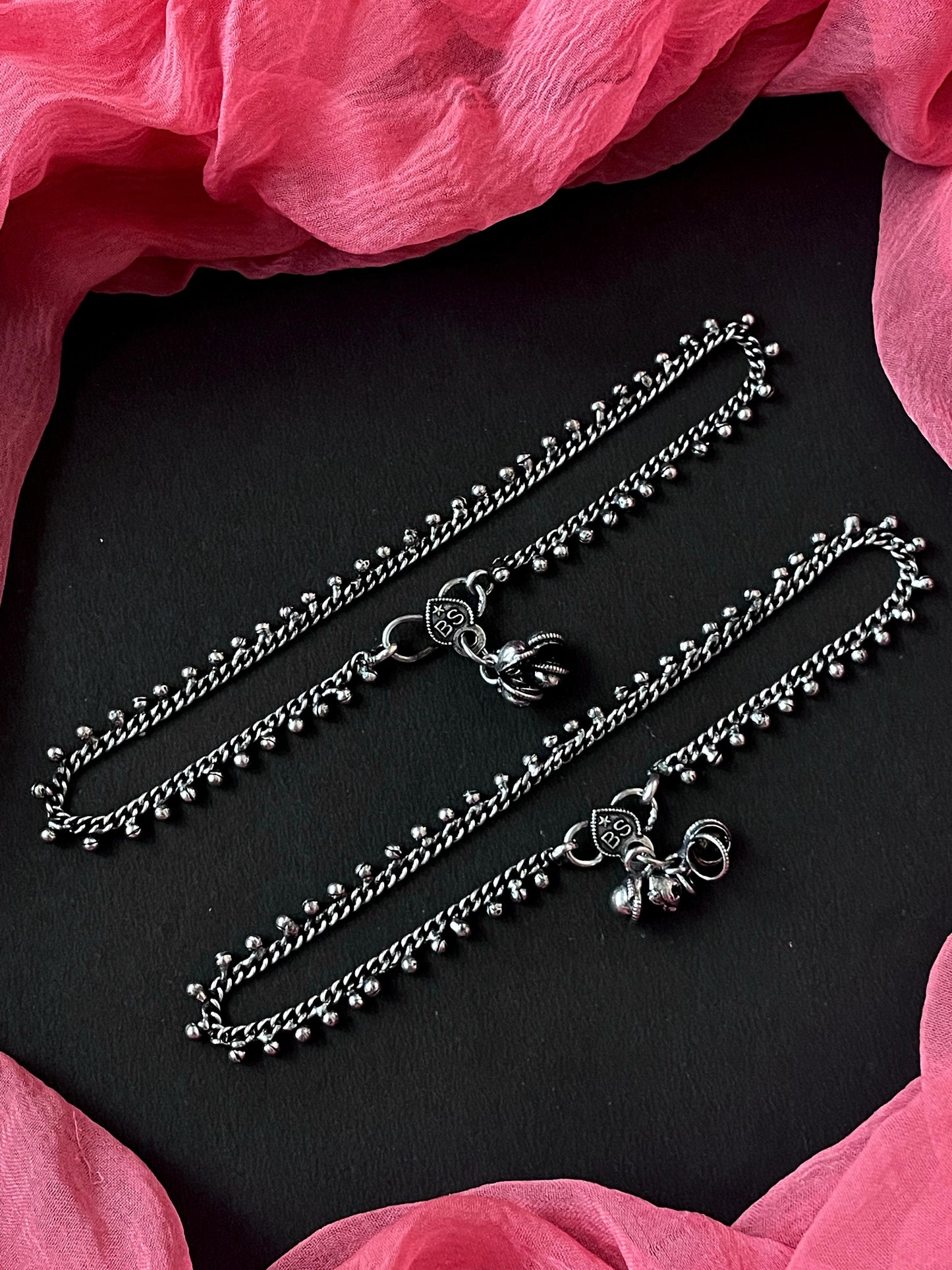 Silver Replica Ethnic Anklets