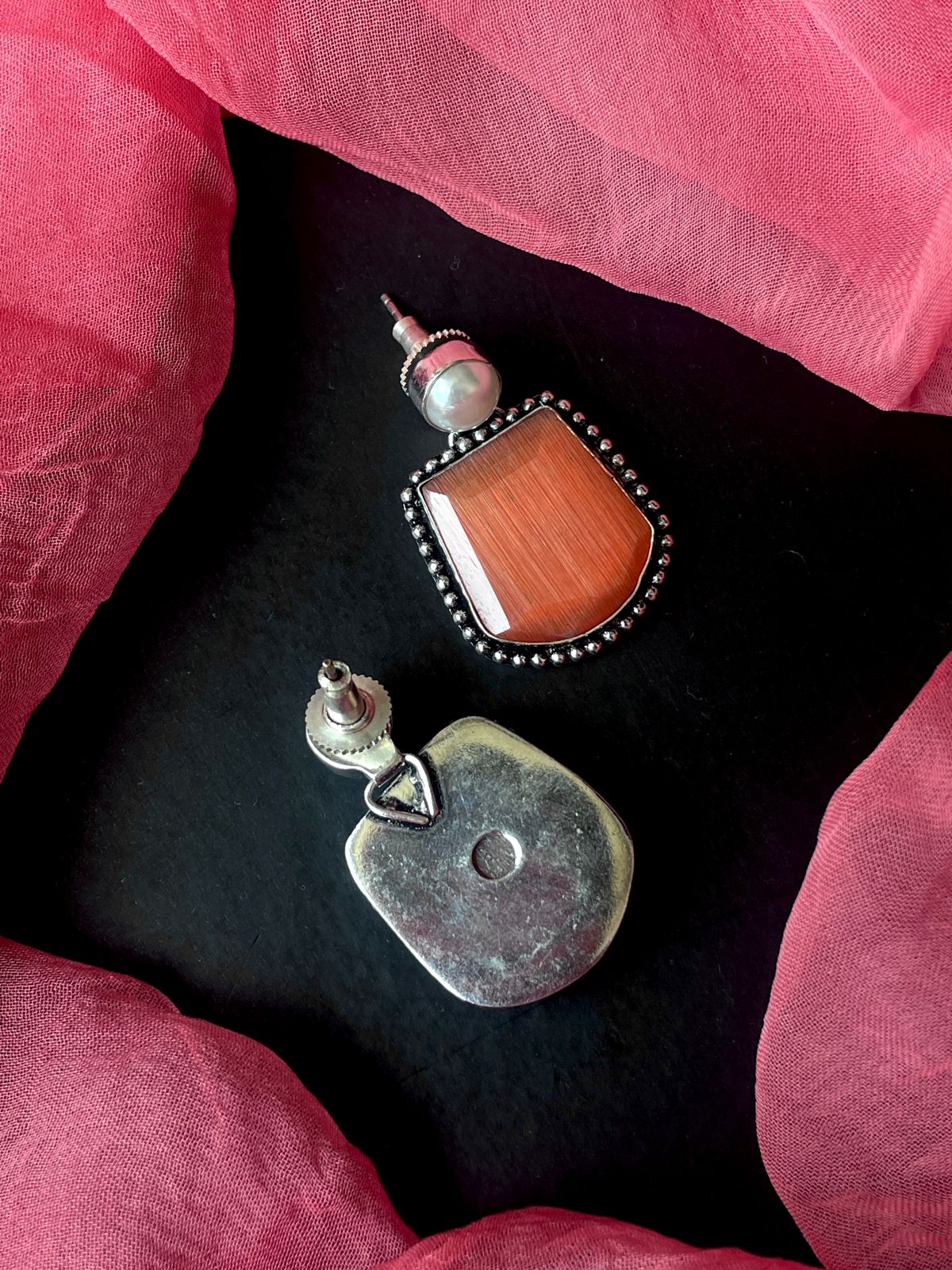 Monalisa Stone Silver Replica Earring