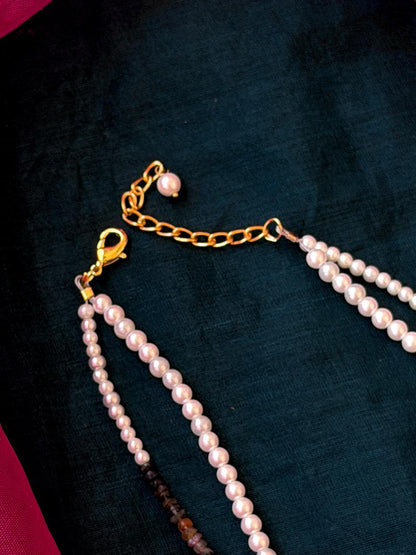 Semi Precious Stones Mala with Pearl Mala