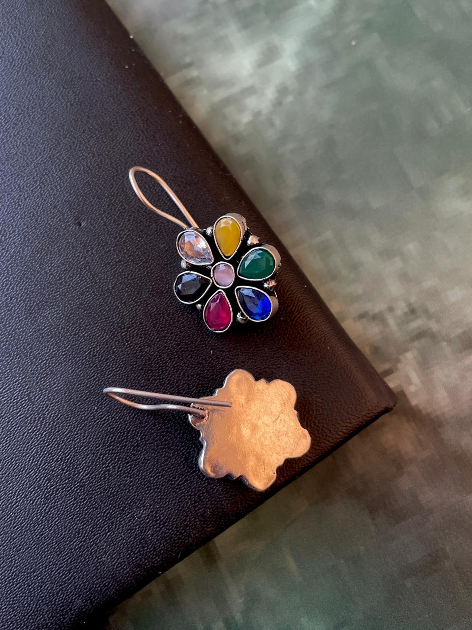 Floral Stone Stud Earring