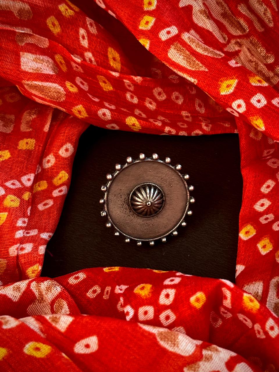 Oxidized Black Polish Round Ring