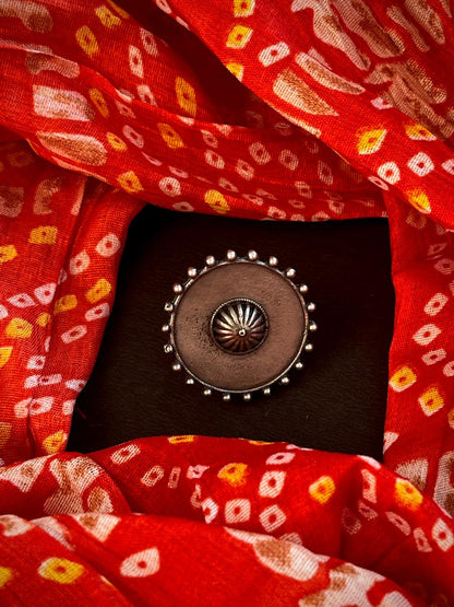 Oxidized Black Polish Round Ring