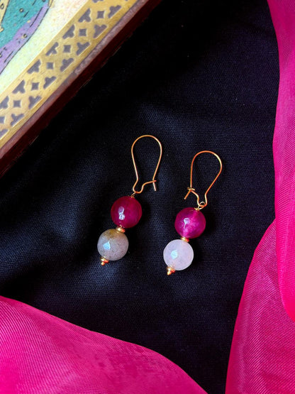 Cut Stone Beaded Earring