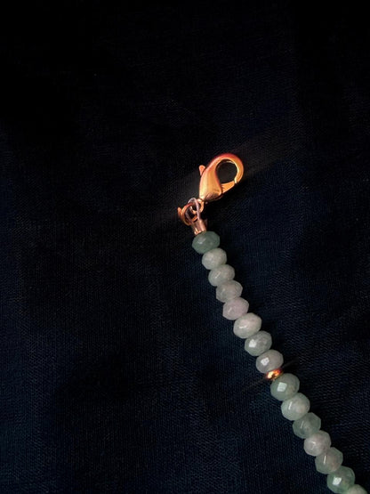 Stone Beads Golden Ring Single Layer Mala