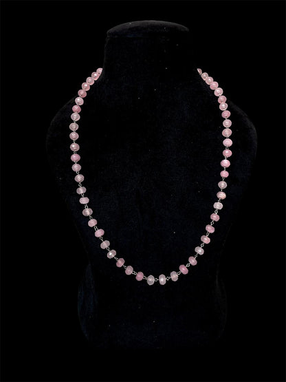 Cut Stone Glass Beads Mala