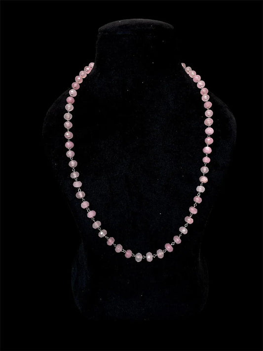 Cut Stone Glass Beads Mala