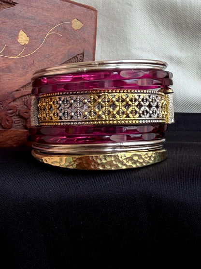 Acrylic Jelly Bangles with Metal Bangles and Kada set