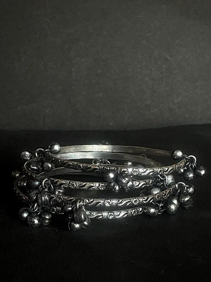 Brass Oxidized Bangles with Ghunghroo