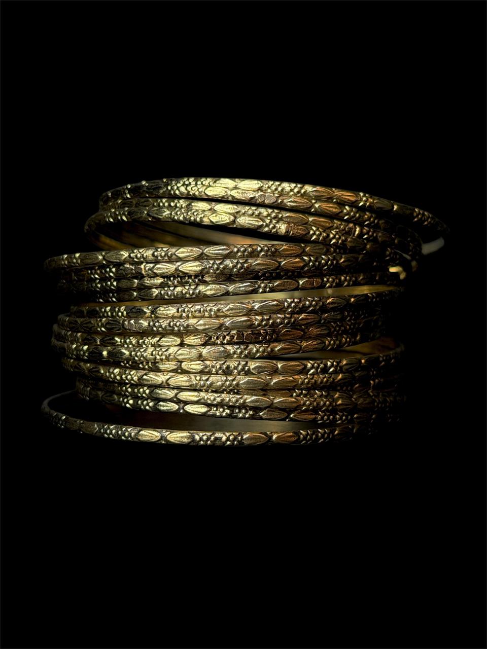 Designer Golden Bangles (Set of 20 Bangles)