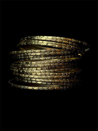Designer Golden Bangles (Set of 20 Bangles)