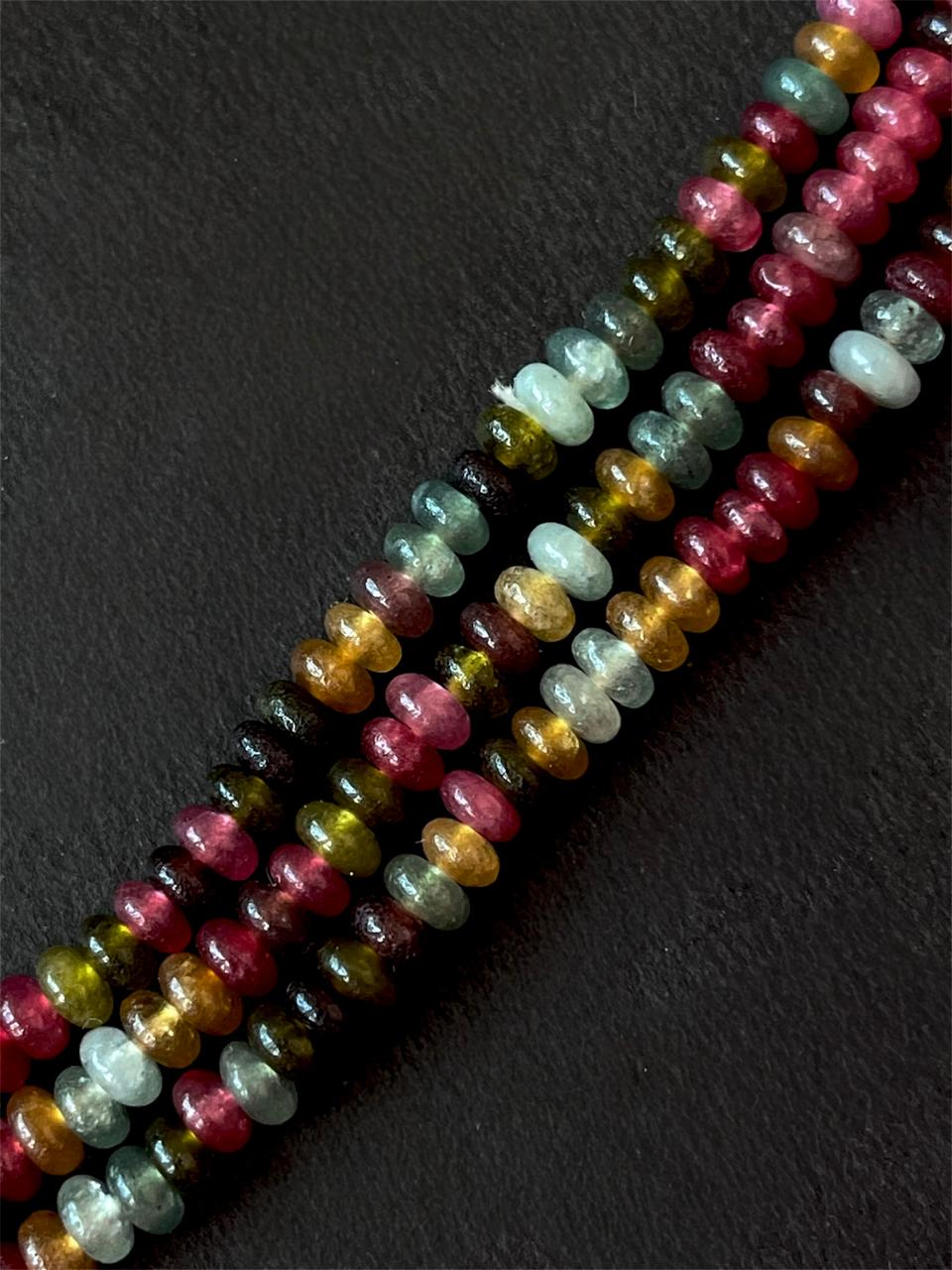 Stone Beads Three Layer Mala Choker Necklace