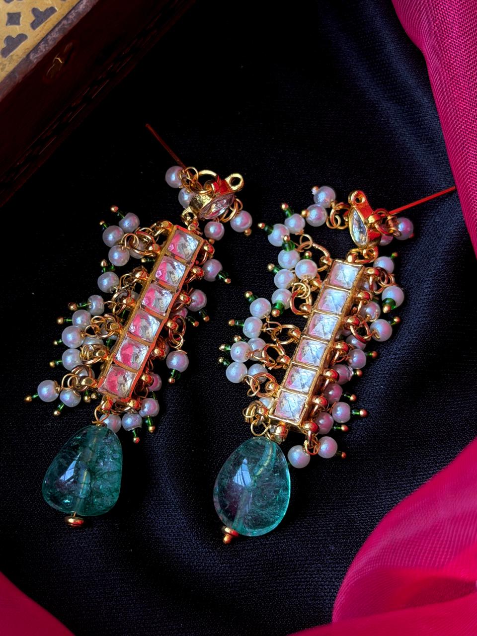 Pachi Kundan with Strawberry Beads Earring