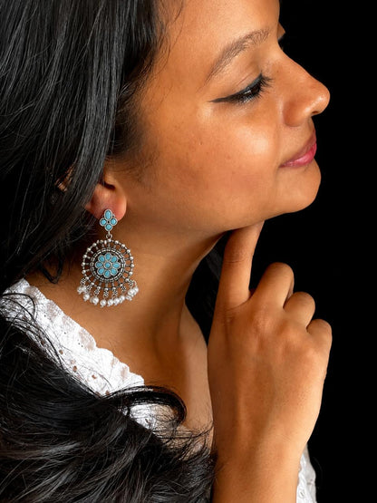 Oxidized Silver Replica Antique Earring