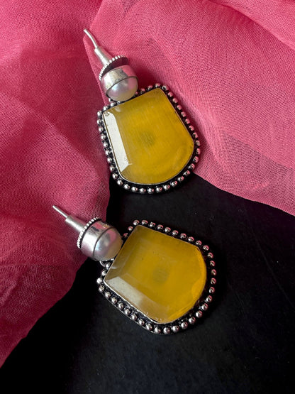 Monalisa Stone Silver Replica Earring