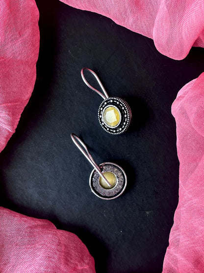 Monalisa Stone Oxidized Stud Earring