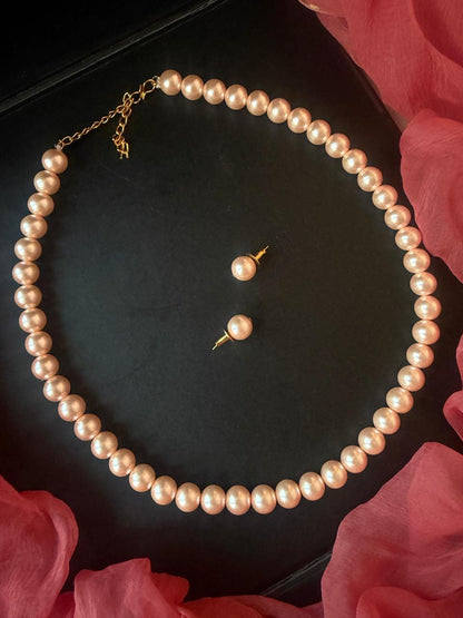 Shell Pearl Mala with Earring set