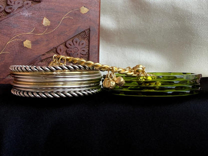 Acrylic Jelly Bangles with Metal Bangles set