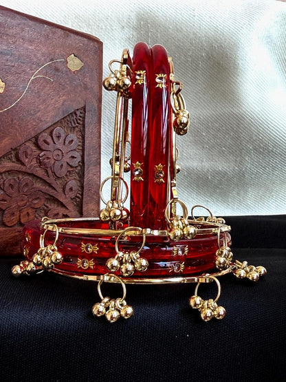 Acrylic Bangles with Metal Bangles set