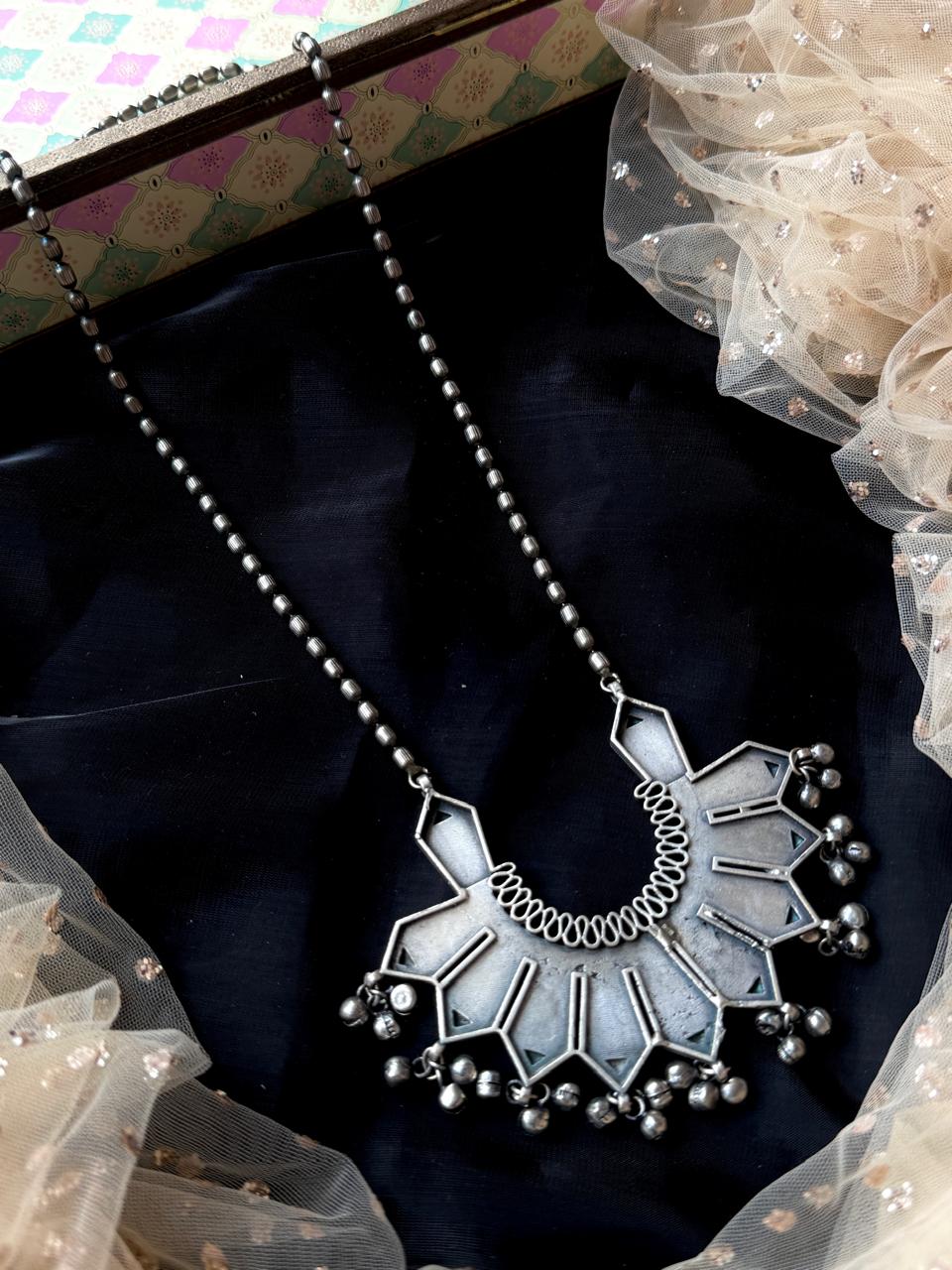 Black Polish Partywear Long Necklace
