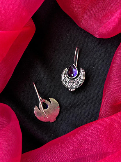 Monalisa Stone Oxidized Chandbali Earring