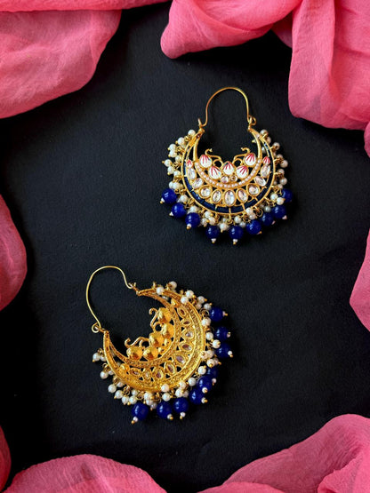 Meenakari Kundan Chandbali Earring