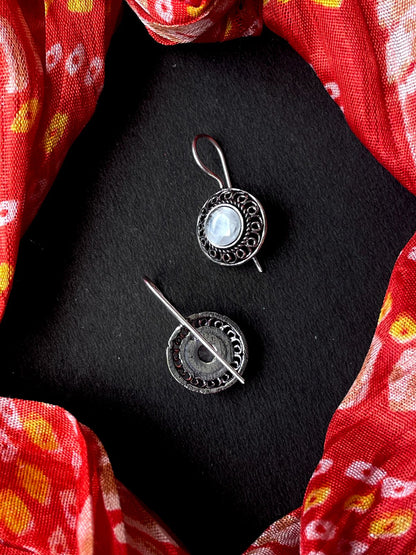 Monalisa Stone Oxidized Earring