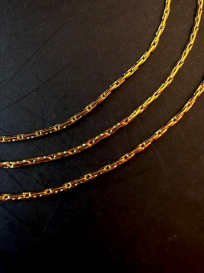 Golden Look alike Three Layred Thin Chain Necklace