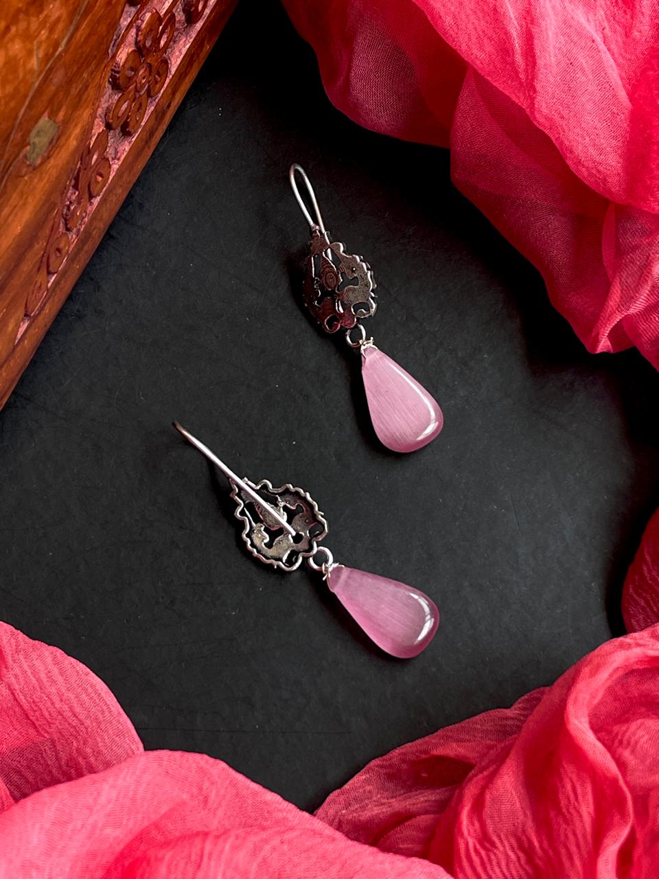 Monalisa Stone Silver Replica Earring