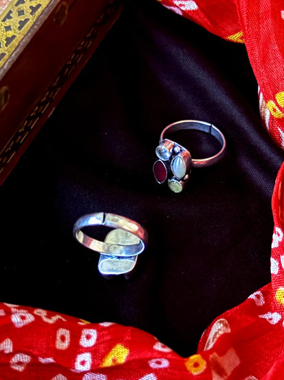 Monalisa Stone Silver Replica Toe Ring