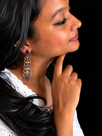 Dual Tone Oxidized Earring