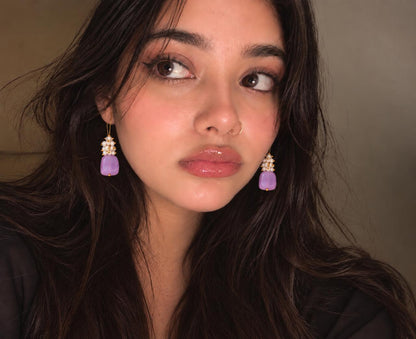 Natural stone with Cheer Earring