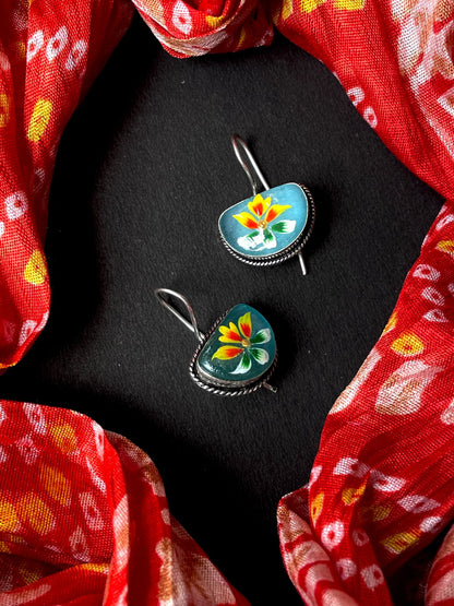 Hand Painted Monalisa Stone Earring