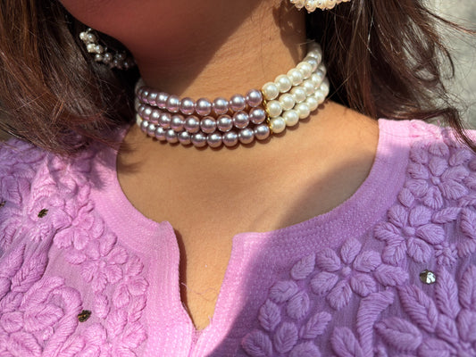 Shell Pearl Mala Choker with Earring set