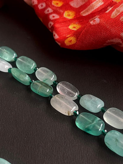 Glass Jade Stone Duble Layer Mala Necklace