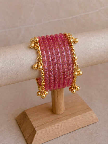 Acrylic Bangles with Metal Bangles set