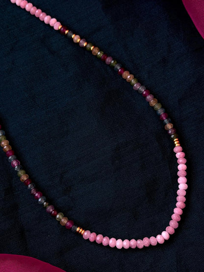 Stone Beads Golden Ring Single Layer Mala