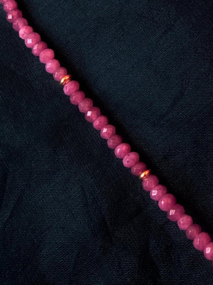 Stone Beads Golden Ring Single Layer Mala