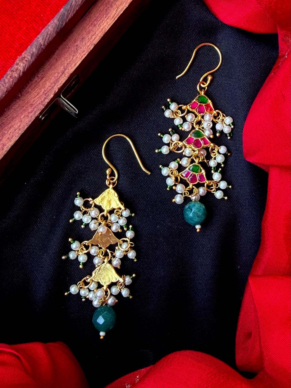 Pachi Kundan Stone Beaded Earring