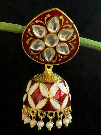 Meenakari Kundan Jhumka Earring