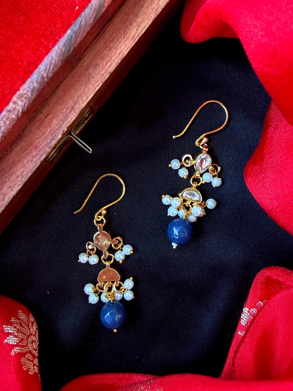 Pachi Kundan Stone Beaded Earring
