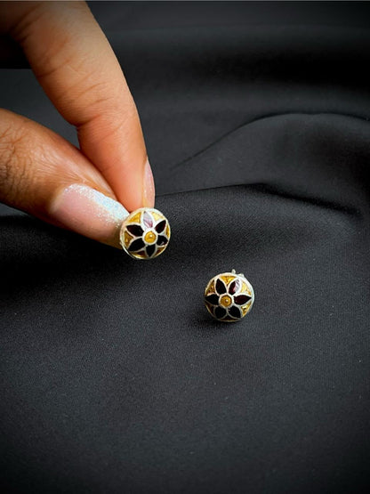 Meenakari 92.5 Silver Stud Earring