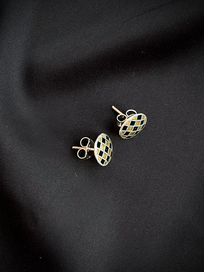 Meenakari Geometrical 92.5 Silver Stud Earring