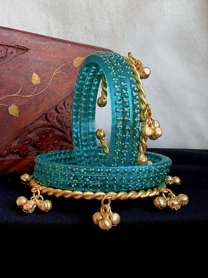 Acrylic Bangles with Metal Bangles set