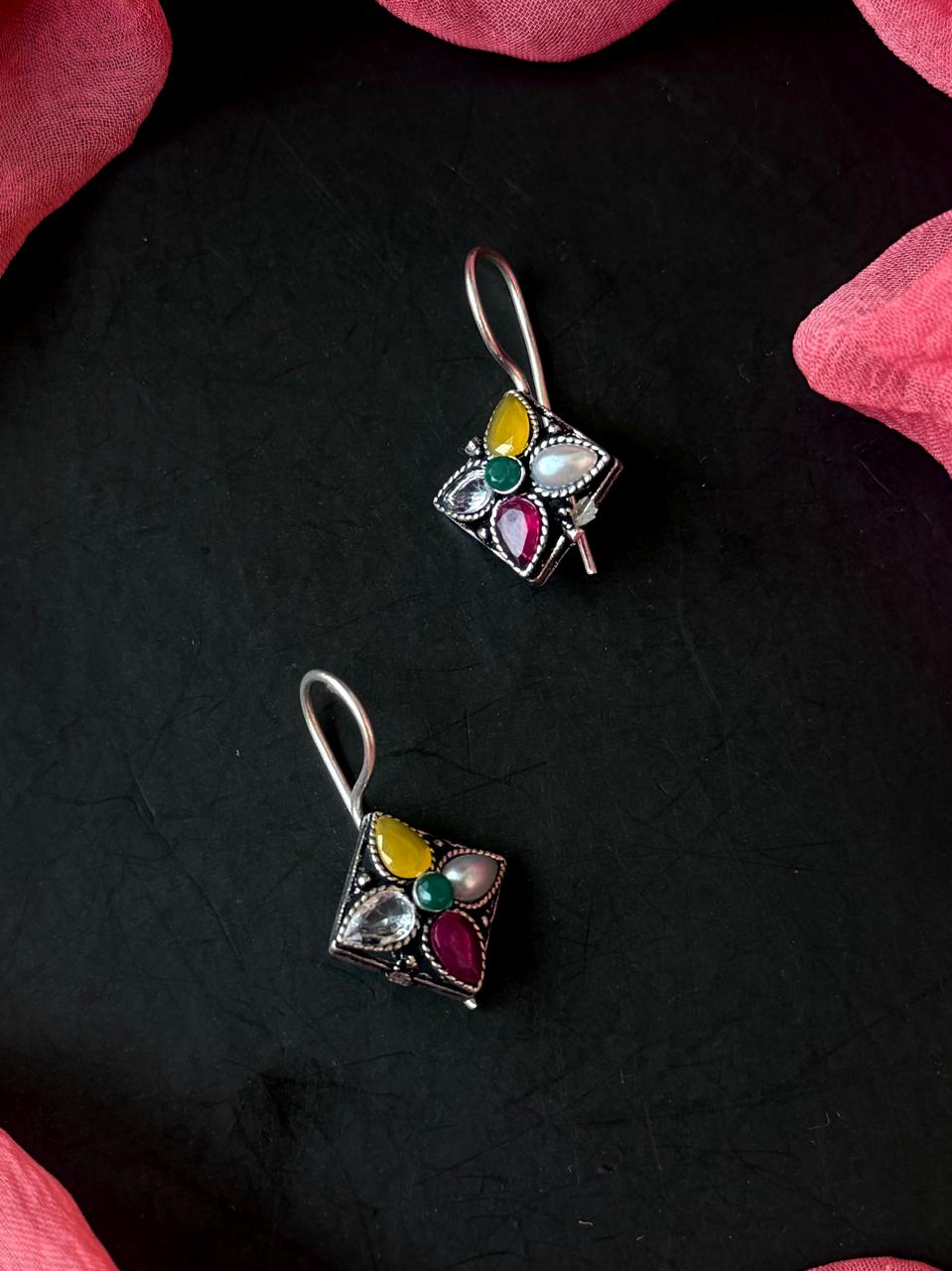 Monalisa Stone Oxidized Casual Wear Earring