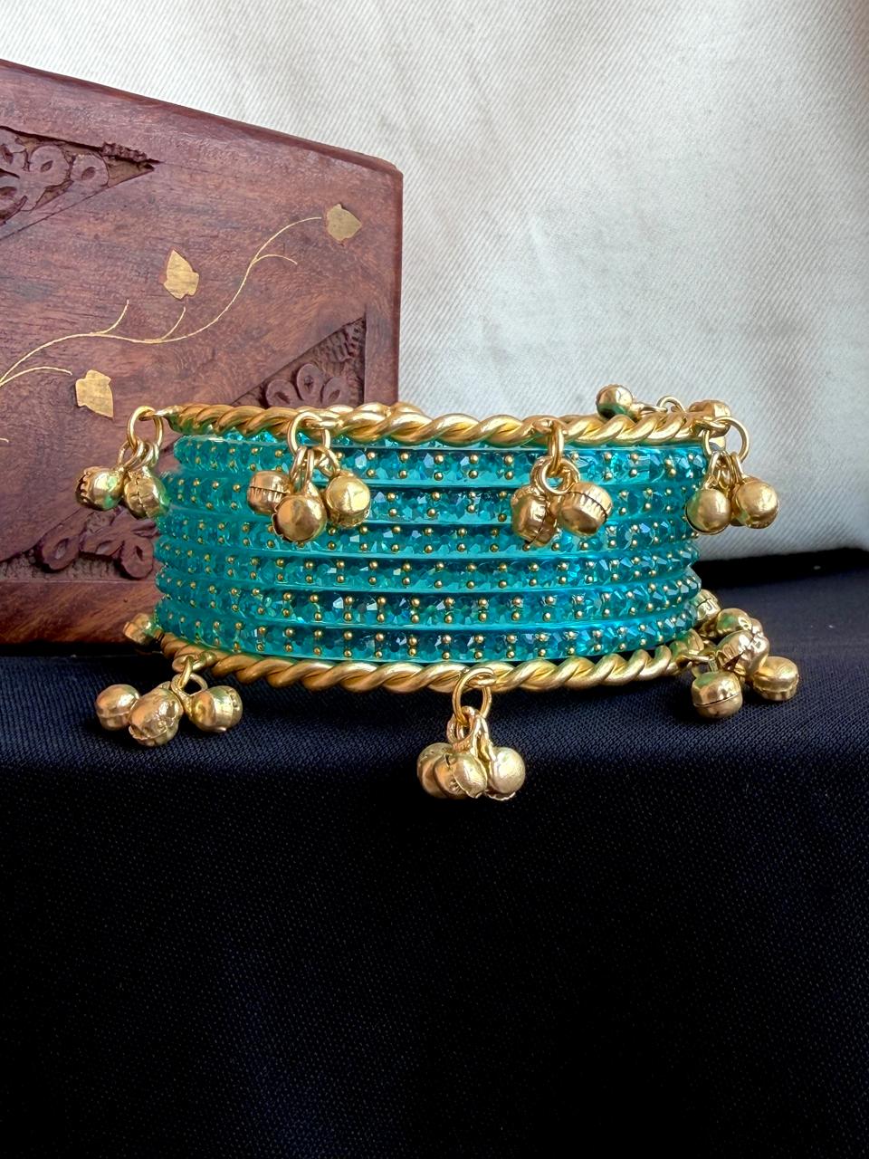 Acrylic Bangles with Metal Bangles set